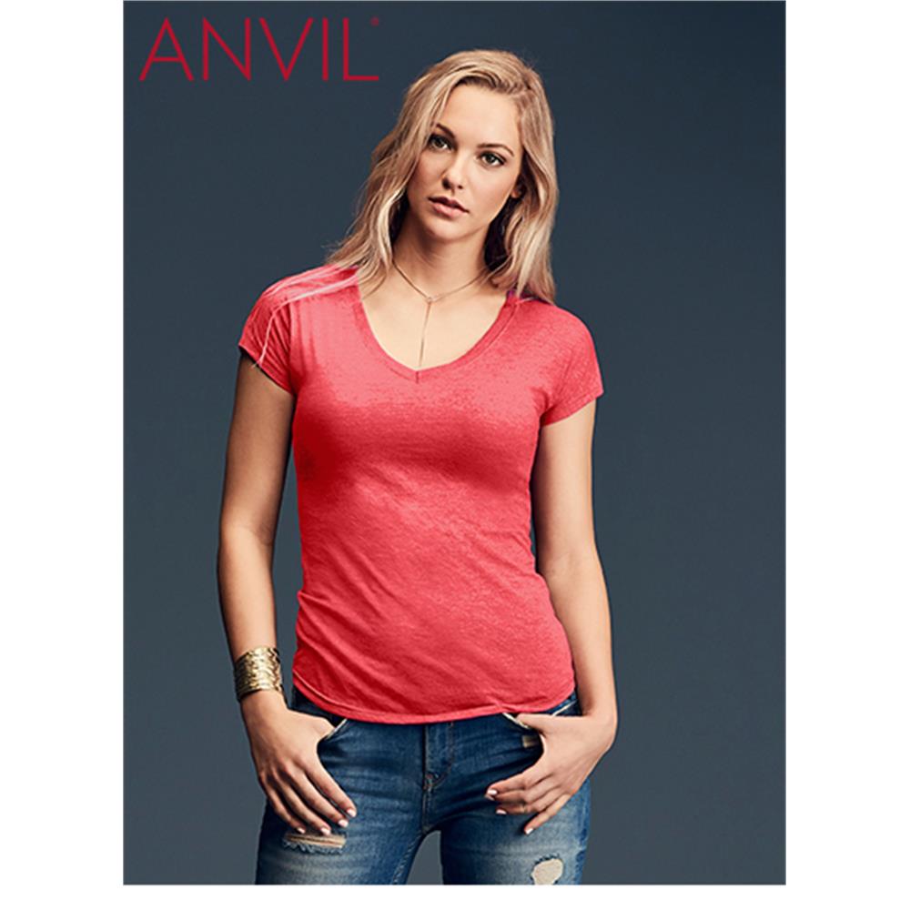 Anvil Womens Tri-Blend V-Neck Tee