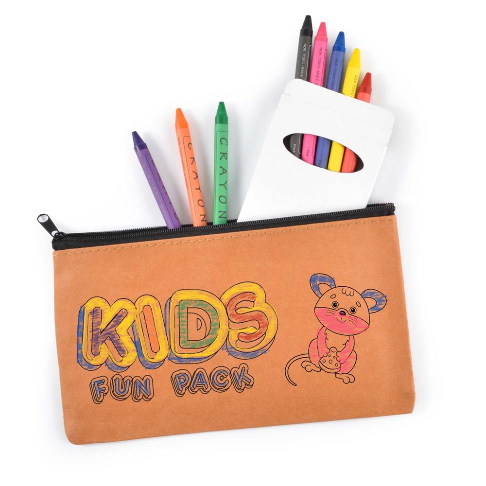 Kraft Pencil Case & Crayon Set