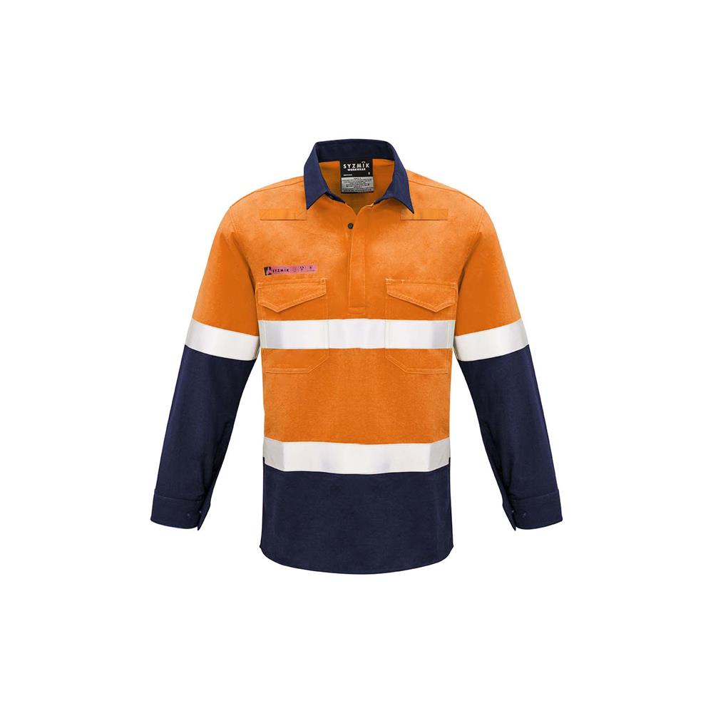 Mens FR Closed Front Hooped Taped Spliced Shirt