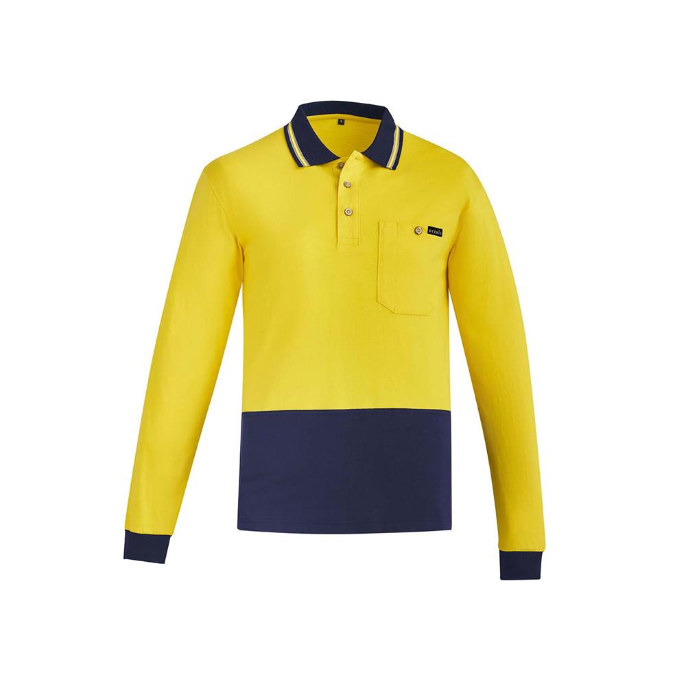 Mens Hi Vis Cotton L/S Polo