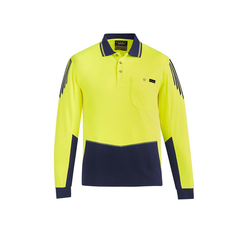 Mens Hi Vis Flux L/S Polo