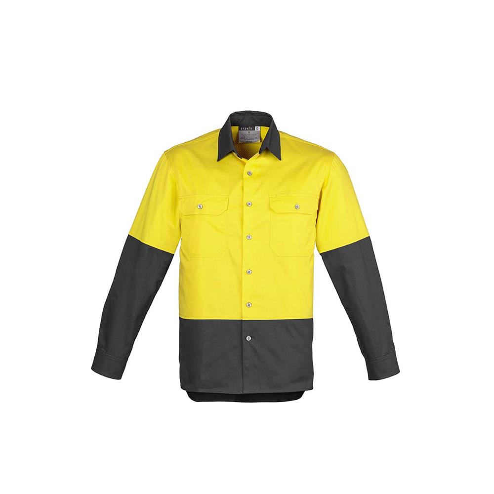 Mens Hi Vis Spliced Industrial Shirt