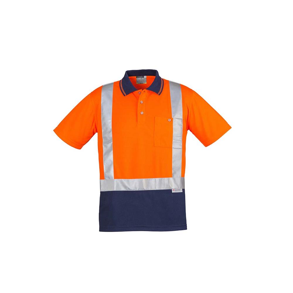 Mens Hi Vis Spliced Polo - Short Sleeve Shoulder Taped