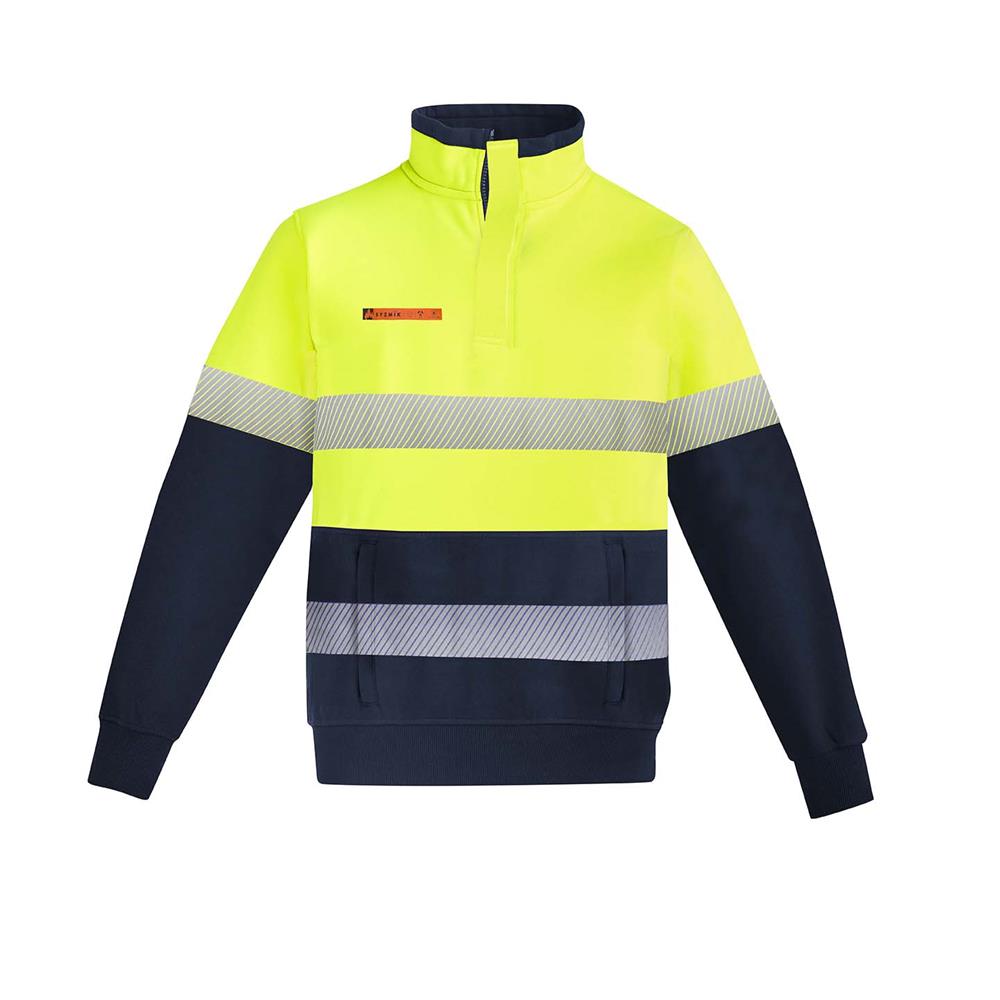 Mens Orange Flame HRC 2 Hoop Taped 1/4 Zip Brushed Fleece
