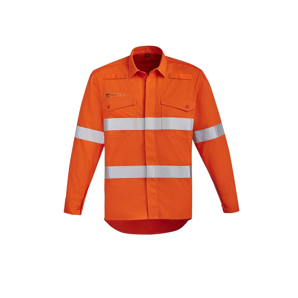 Mens Orange Flame HRC 2 Hoop Taped Open Front Spliced Shirt