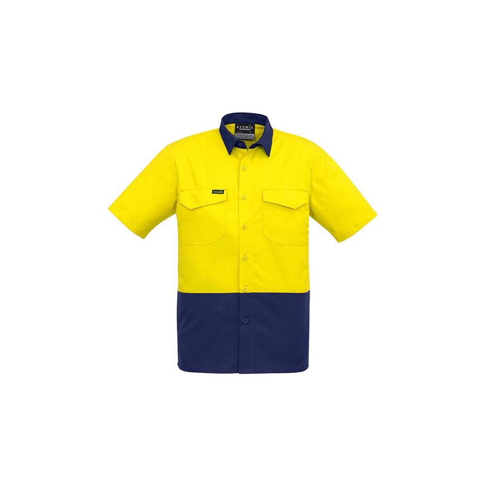 Mens Rugged Cooling Hi Vis Spliced S/S Shirt