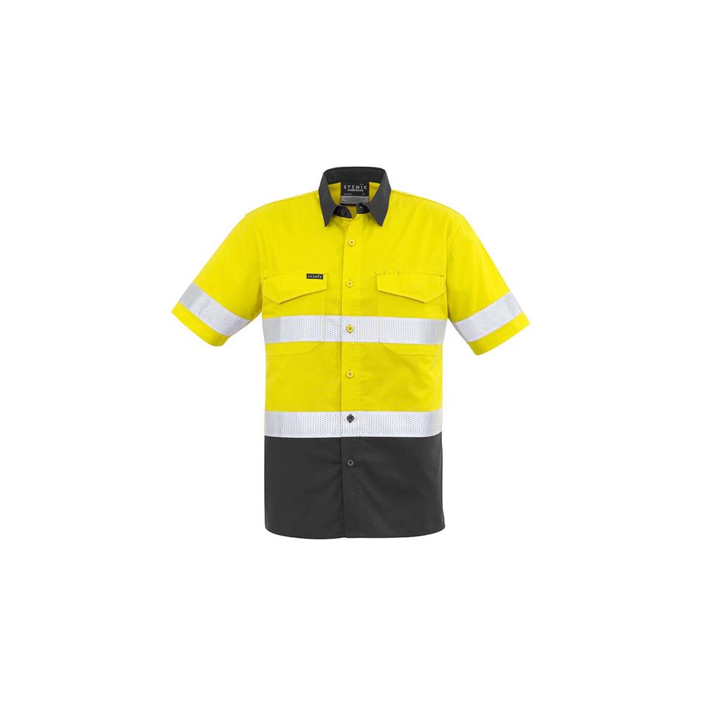 Mens Rugged Cooling Taped Hi Vis Spliced S/S Shirt