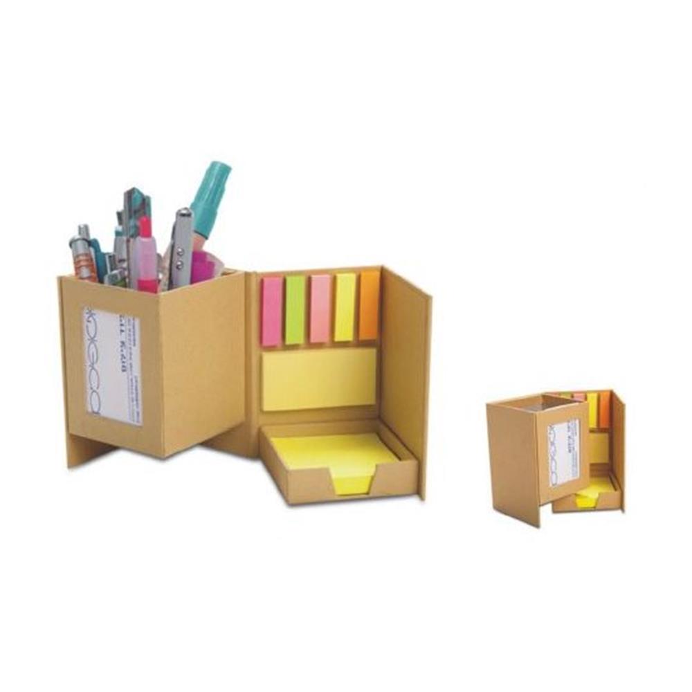 Recycled Paper with Post It Notes Pen Holder