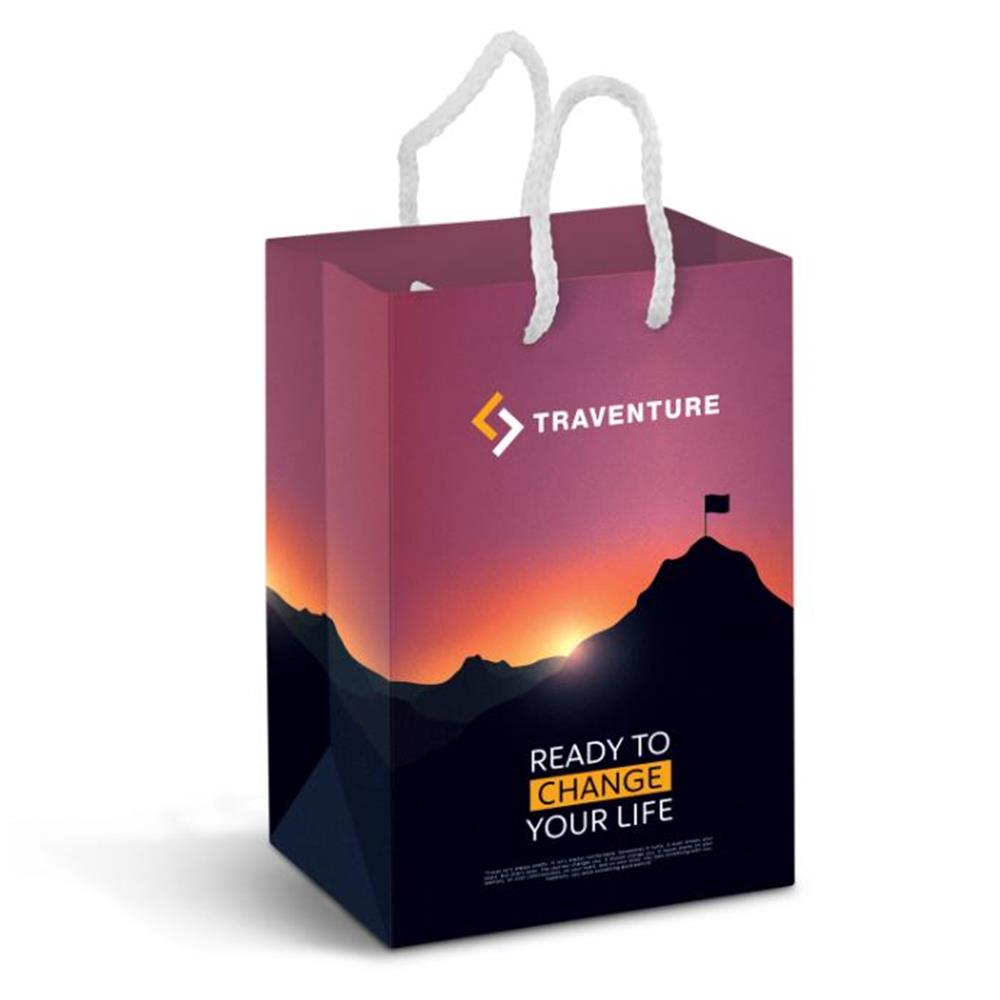 Small Laminated Paper Carry Bag - Full Colour