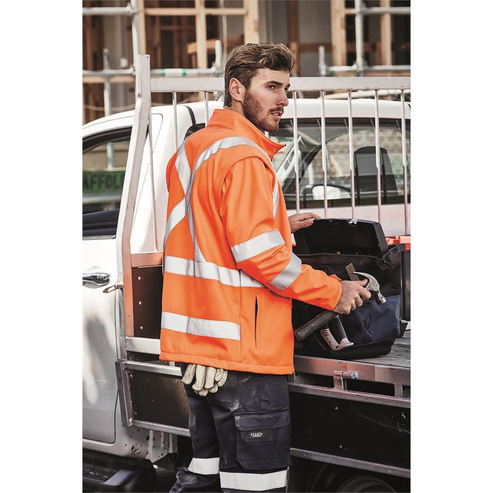 Unisex Hi Vis 2 in 1 X Back Soft Shell Jacket