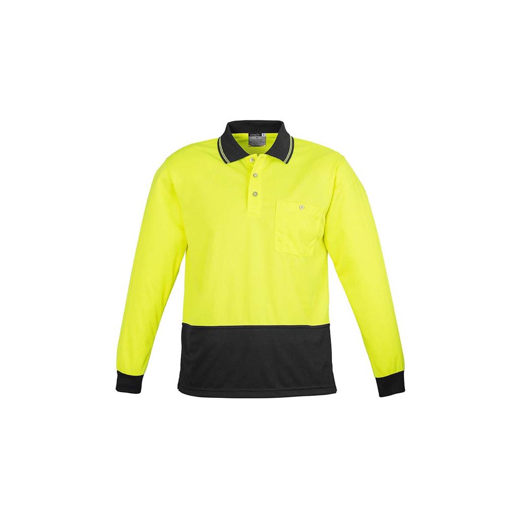 Unisex Hi Vis Basic Spliced Polo - Long Sleeve