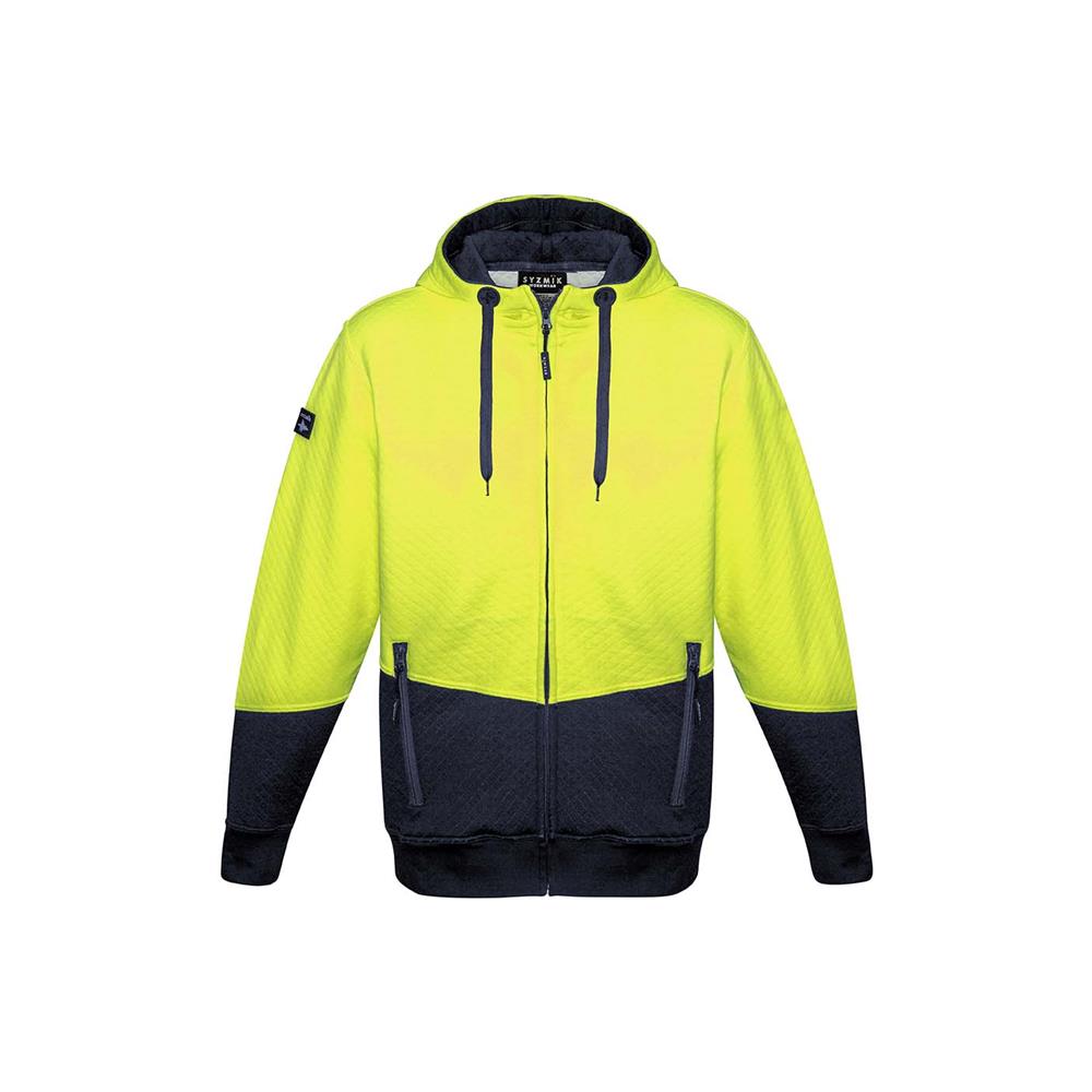 Unisex Hi Vis Textured Jacquard Full Zip Hoodie