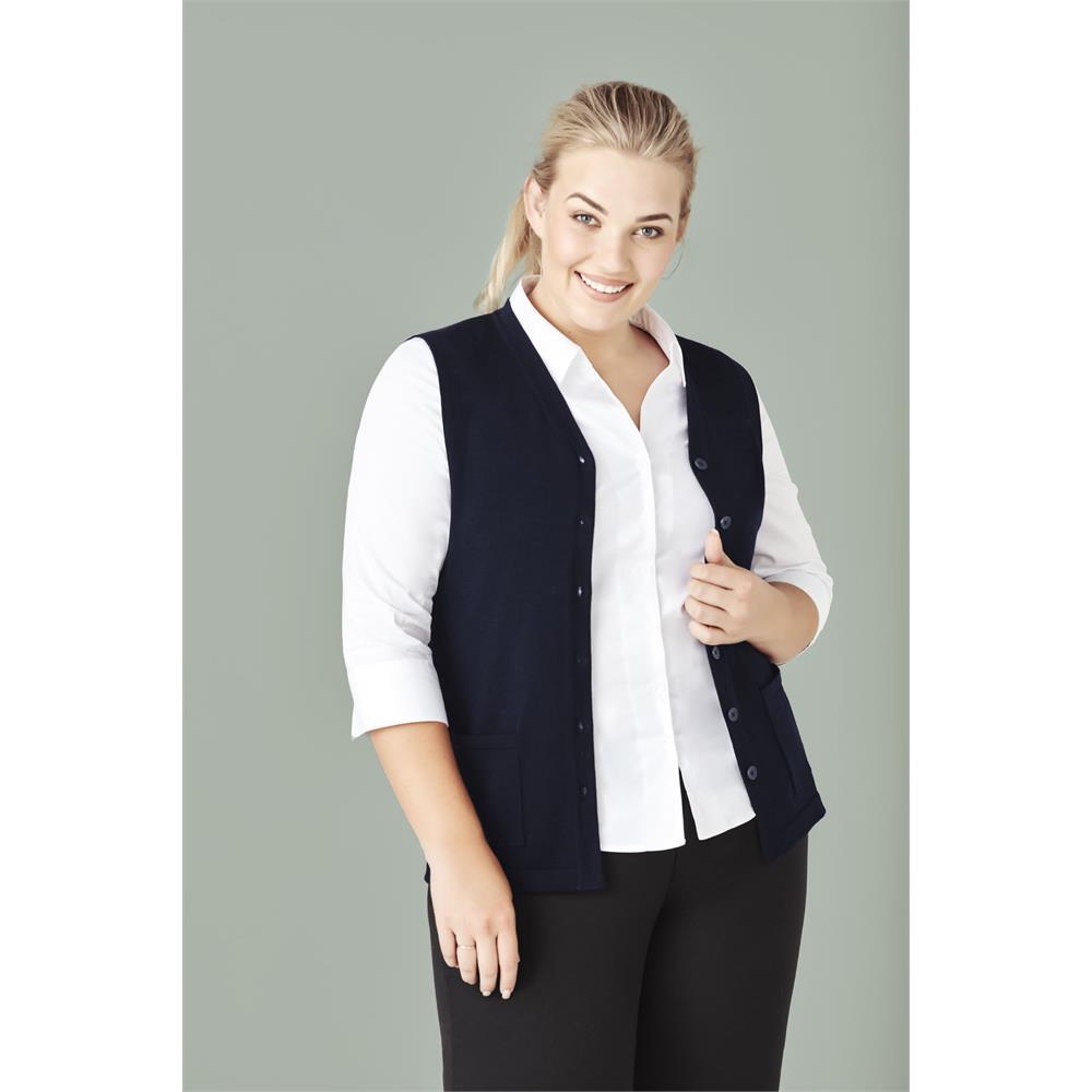 Womens Button Front Knit Vest