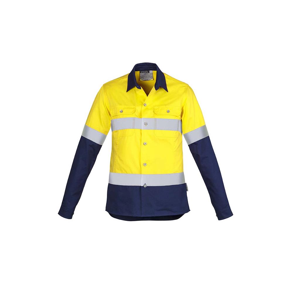 Womens Hi Vis Spliced Industrial Shirt - Hoop Taped